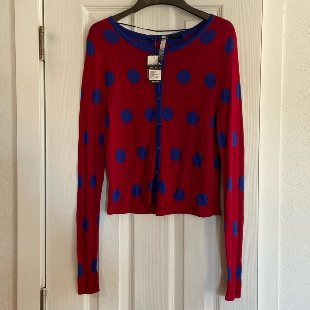 NWT Kenzie polka dot cardigan sweater large